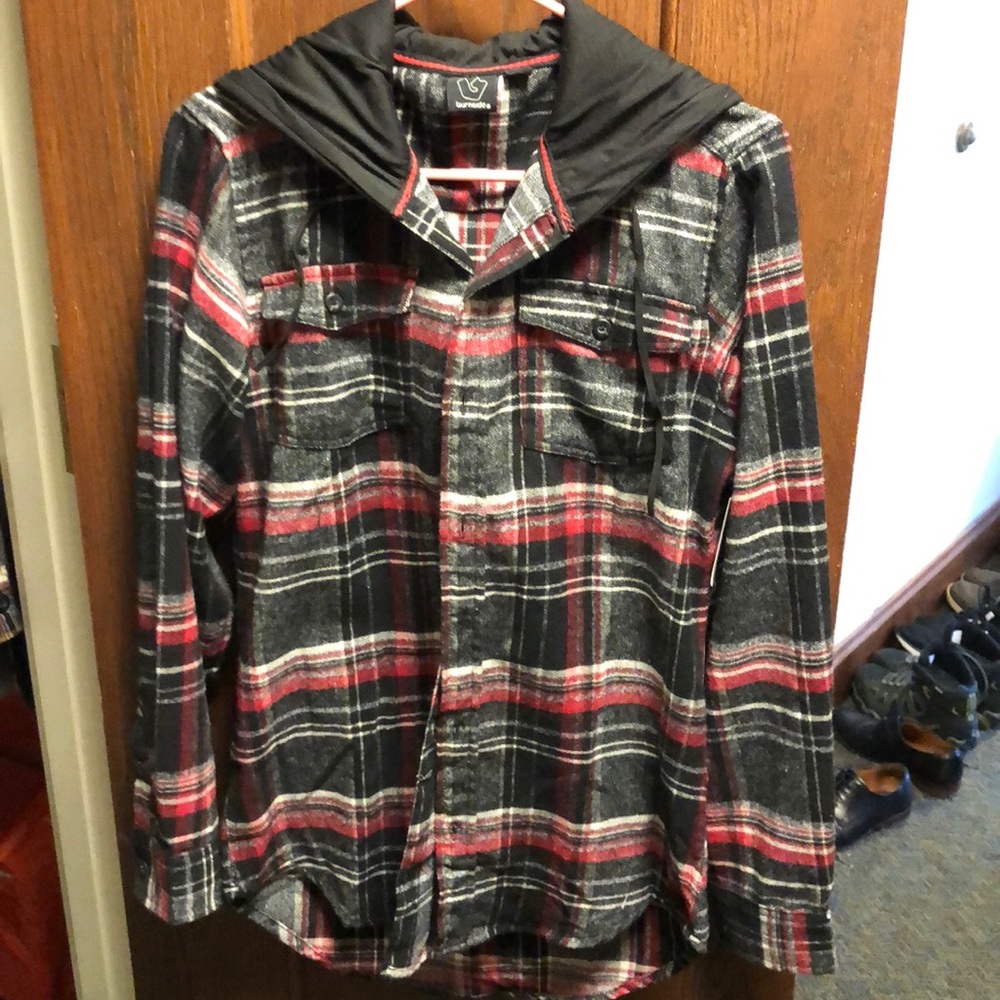 COPY - Men Flannel Hoodie Plaid Slim fit shirt.